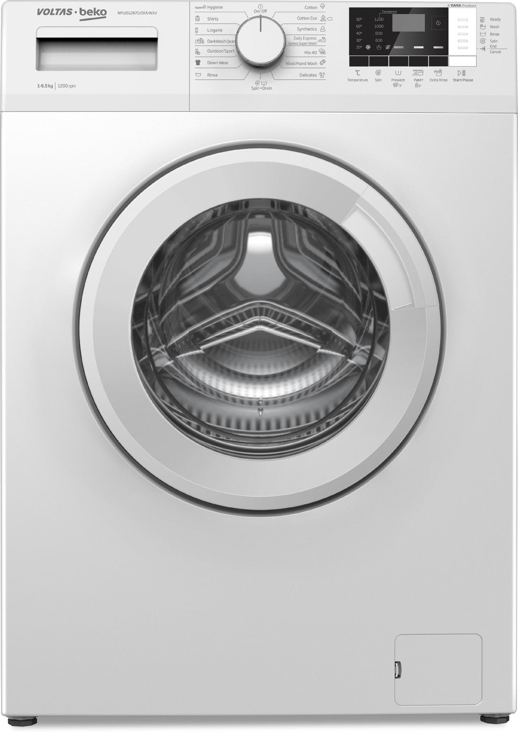 Voltas Beko 6.5 kg 5 Star Fully Automatic Front Load with In-built Heater White (WFL6512B7COUBAA/WWV)