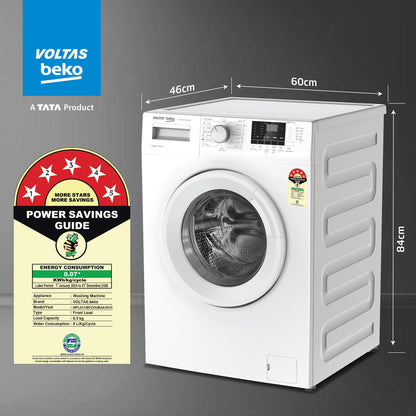 Voltas Beko 6.5 kg 5 Star Fully Automatic Front Load with In-built Heater White (WFL6512B7COUBAA/WWV)