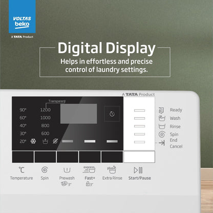 Voltas Beko 6.5 kg 5 Star Fully Automatic Front Load with In-built Heater White (WFL6512B7COUBAA/WWV)