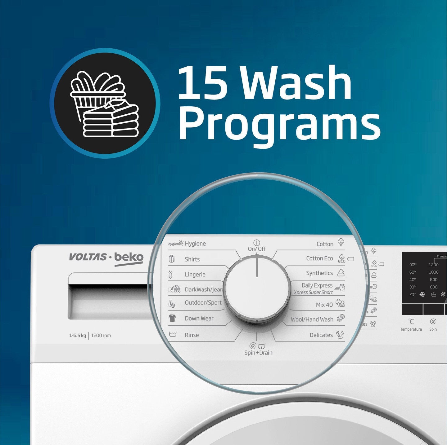 Voltas Beko 6.5 kg 5 Star Fully Automatic Front Load with In-built Heater White (WFL6512B7COUBAA/WWV)