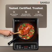 Sansui 1600 W Induction Cooktop Push Button (Black, Smart Cook -1600)