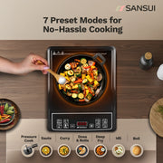 Sansui 1600 W Induction Cooktop Push Button (Black, Smart Cook -1600)