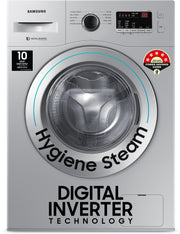 Samsung 7 kg 5 star, Hygiene Steam with Inbuilt Heater, LED Display, Diamond Drum, Digital Inverter Fully Automatic Front Load Silver (WW70R20GLSS/TL)