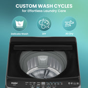 Haier 10 kg Powerful Oceanus Wave Drum, Custom Wash Cycles with 15 Mins Quick Wash, Smart Fuzzy Control, Balance...