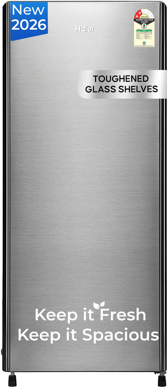 Haier 190 L Direct Cool Single Door 2 Star Refrigerator with Fast Ice Making, Easy Clean Back, Large Vegetable Box (...