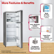 LG 251 L Frost Free Double Door 2 Star Convertible Refrigerator with Convertible, Smart Mode, Multi Air Flow, Deodorizer, Fresh Zone, Works Without Stabilizer, Inverter Compressor, Auto connect & 2026 Model (Dazzle Steel, GLT2526XWDS)