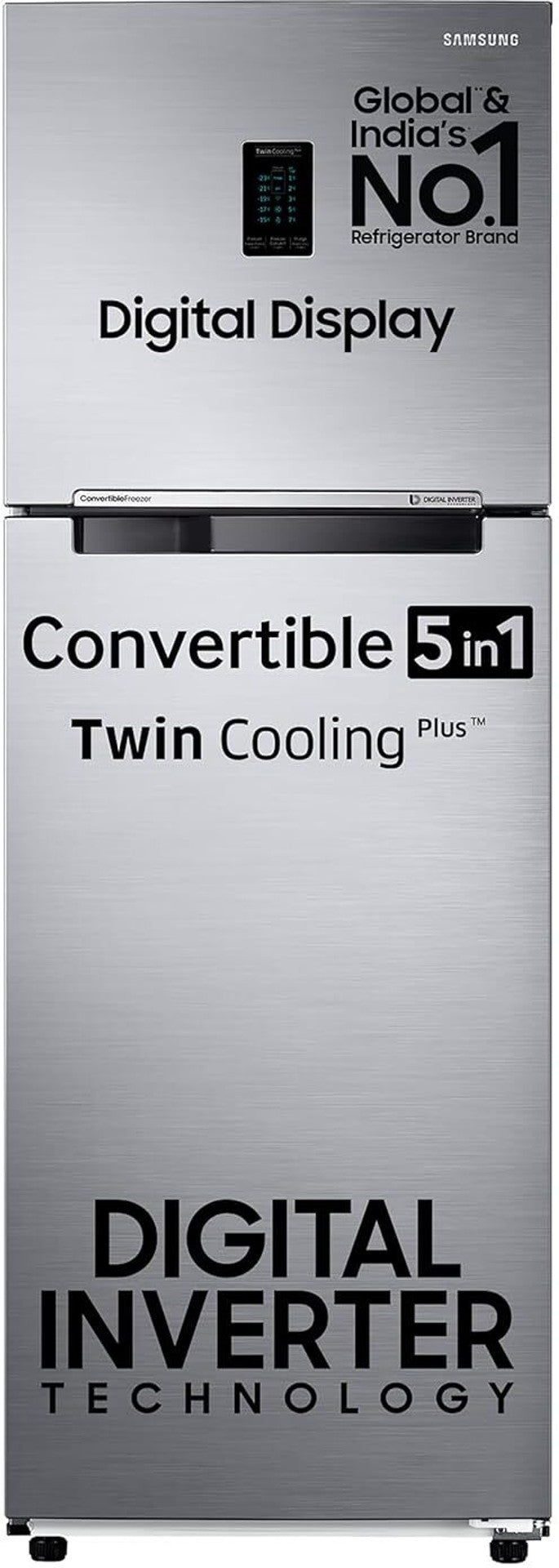 Samsung 322 L 3 Star Double Door Refrigerator, Elegant Inox RT37C4523S8/HL