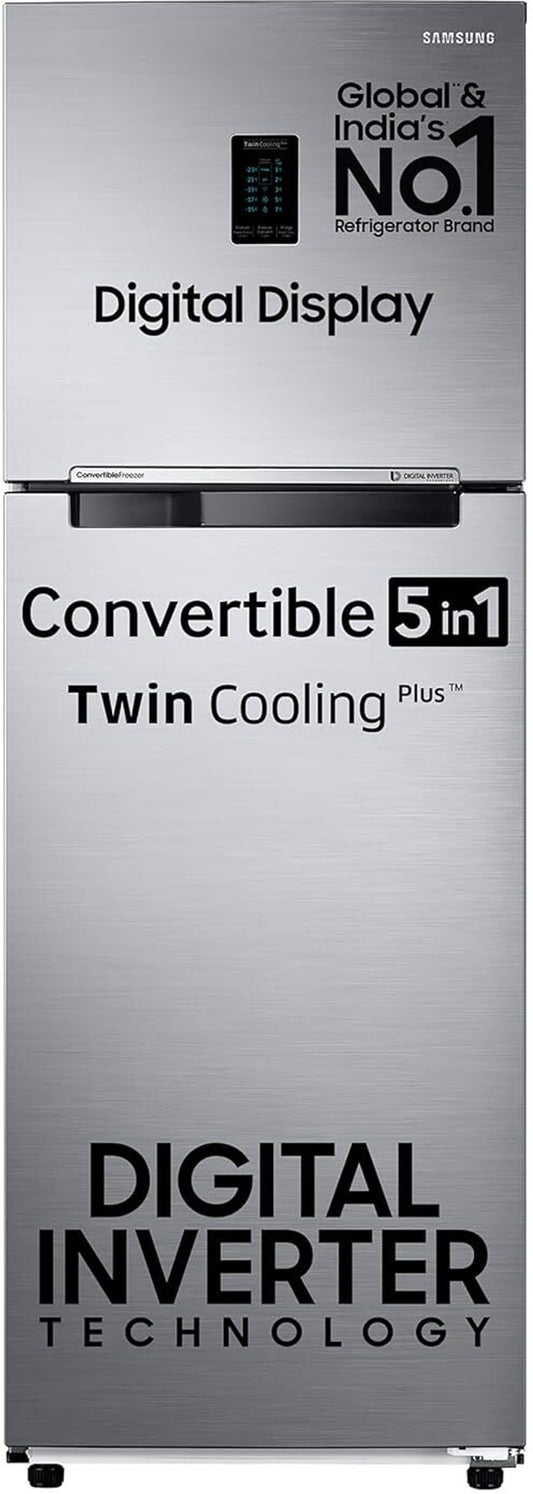 Samsung 322 L 3 Star Double Door Refrigerator, Elegant Inox RT37C4523S8/HL