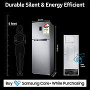 Samsung 322L 3 Star Convertible 5 In 1 Digital Inverter Frost-Free Double Door Refrigerator Appliance (RT37C4523BX/HL,Luxe Black)