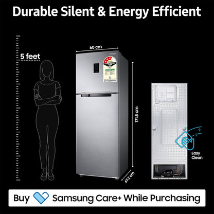 Samsung 322L 3 Star Convertible 5 In 1 Digital Inverter Frost-Free Double Door Refrigerator Appliance (RT37C4523BX/HL,Luxe Black)