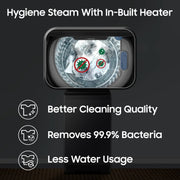 Samsung 8 kg 5 Star, Hygiene Steam, Ecobubble, Quick Wash, Soft Closing Door, Digital Inverter,Stainwash, Deep Charcoal Fully Automatic Top Load with In-built Heater Black (WA40F08H2CTL)