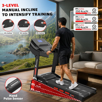 Powermax Fitness TDM-98 4HP Motor 110kg Foldable & Shock Absorption for Home Treadmill