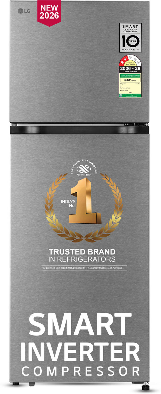 LG 251 L Frost Free Double Door 2 Star Convertible Refrigerator with Convertible, Smart Mode, Multi Air Flow, Deodorizer, Fresh Zone, Works Without Stabilizer, Inverter Compressor, Auto connect & 2026 Model (Dazzle Steel, GLT2526XWDS)