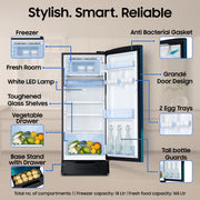 Samsung 183 L Direct Cool Single Door 4 Star Refrigerator with Base Drawer with Digital Inverter, Single Touch...