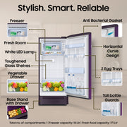 Samsung 189 L Direct Cool Single Door 5 Star Refrigerator with Base Drawer with Digital Inverter, Single Touch...