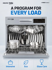 Voltas Beko DT8S Free Standing 8 Place Settings Dishwasher