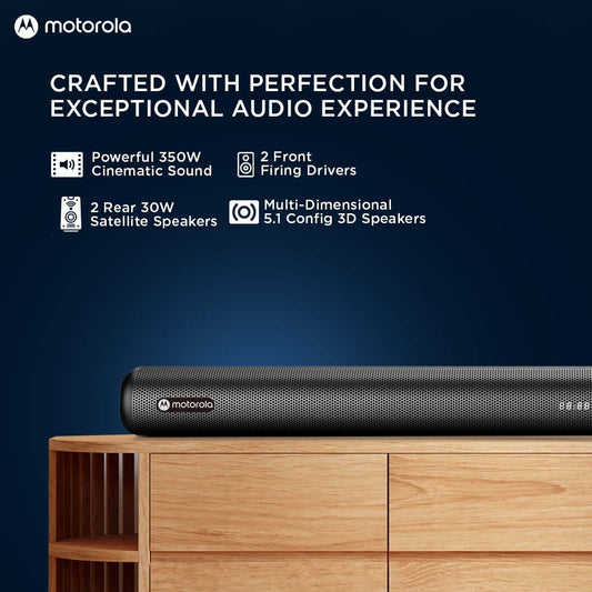 MOTOROLA AmphisoundX 350 W Bluetooth Soundbar (Black, 5.1 Channel)