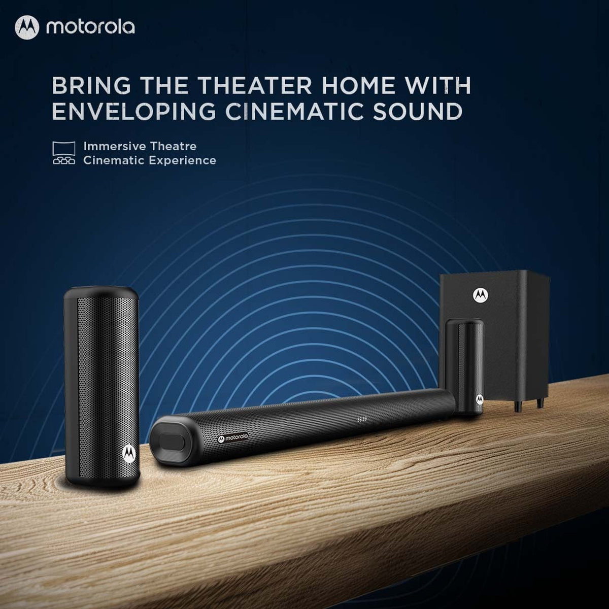 MOTOROLA AmphisoundX 350 W Bluetooth Soundbar (Black, 5.1 Channel)