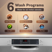 BOSCH SMS46KI03I Free Standing 15 Place Settings Intensive Kadhai Cleaning| No Pre-rinse Required Dishwasher