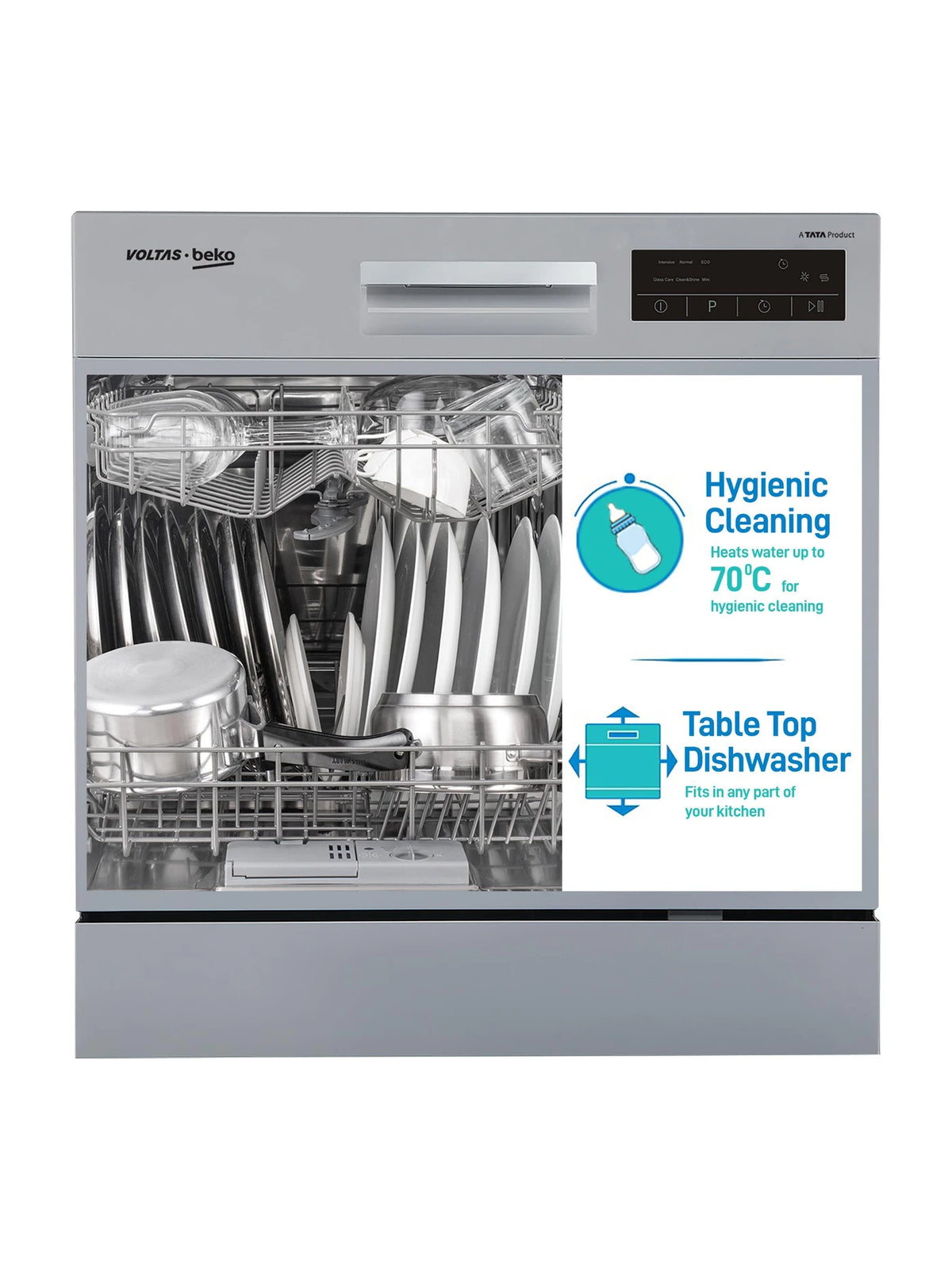 Voltas Beko DT8S Free Standing 8 Place Settings Dishwasher