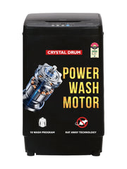 ONIDA 7.5 kg 5 Star Dual Action Pulsator Quadra Scrub Fully Automatic Top Load Black (T80CGN)