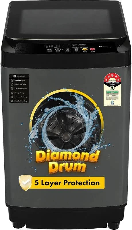 realme TechLife 7 kg 5 Star Rating Fabric Safe Wash Fully Automatic Top Load Black, Grey (RMTL705NNNEG)