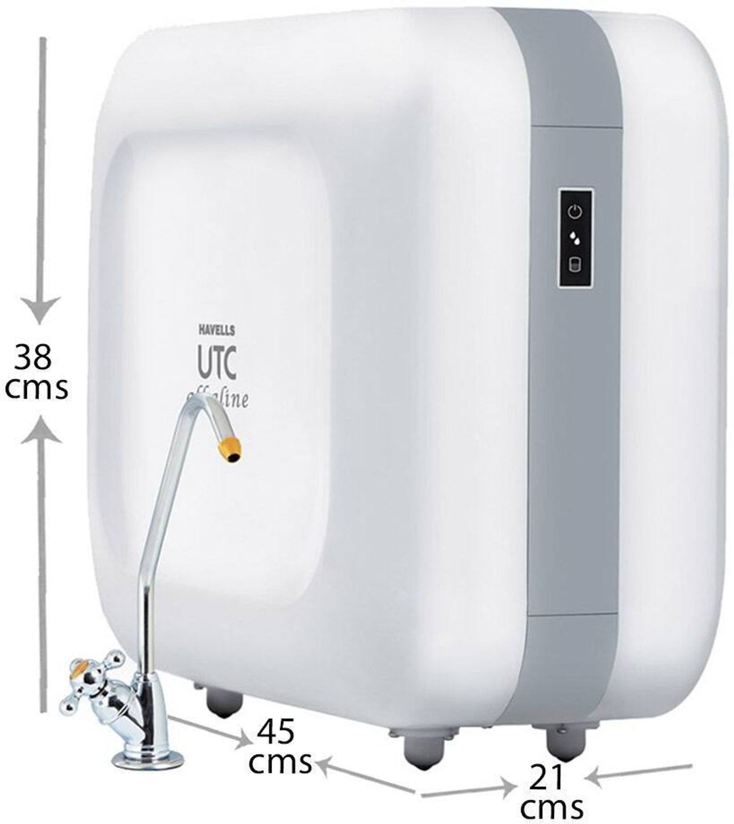 Havells UTC Alkaline Water Purifier with 360-degree rotation Faucet, Cu+Zn+Alkaline+natural minerals, 8 stage Purification, 8L Plasto-Steel tank, Double UV Purification tech.(RO+UV), (Grey and White)