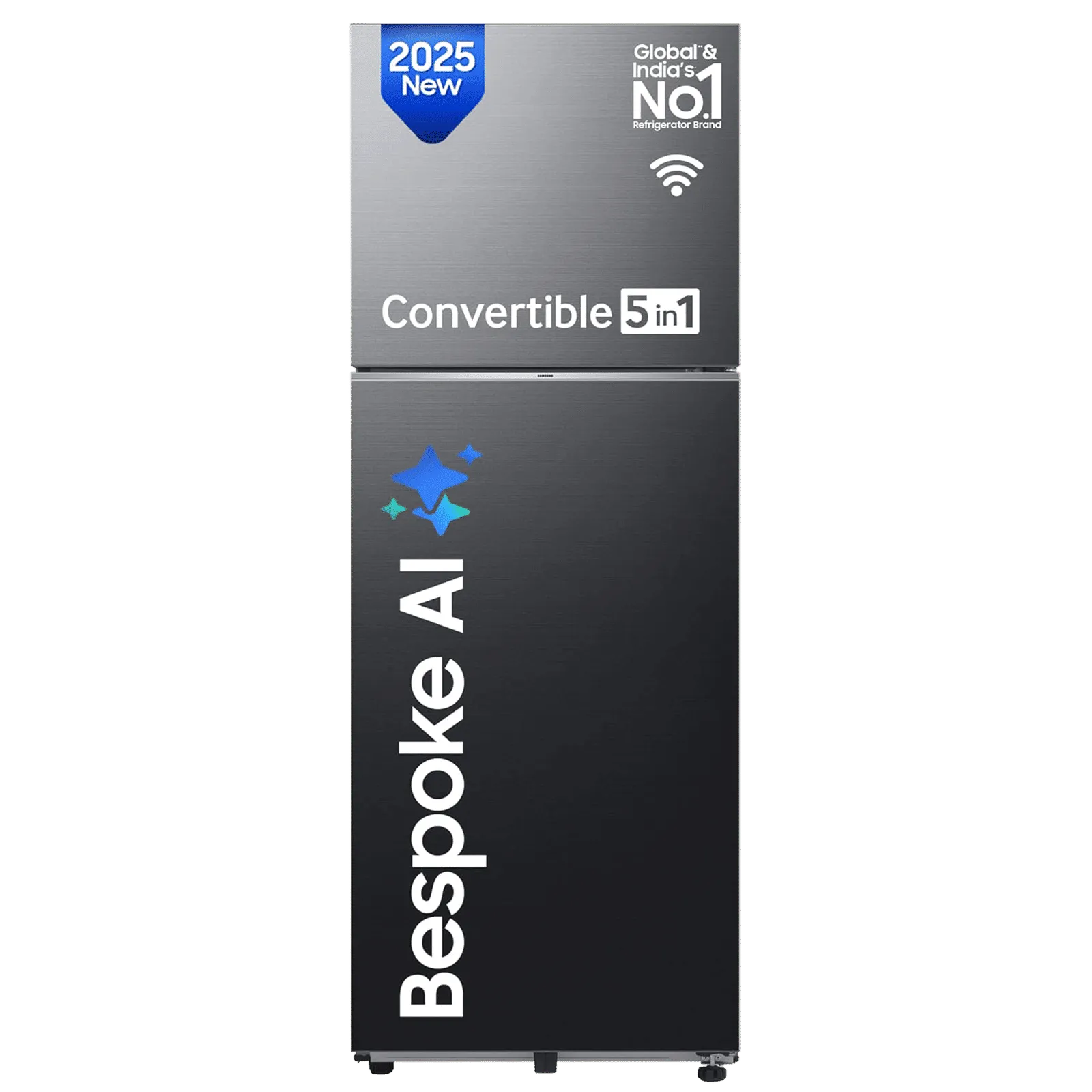 Samsung 350 L Frost Free Double Door 3 Star Convertible Refrigerator with 5-in-1, Digital Inverter, WiFi Enabled Bespoke AI (Luxe Black, RT38DG5A4DBXHL)