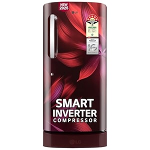LG 210 L, 5 Star, Direct Cool, Smart Inverter Compressor, Single Door Refrigerator (2025 Model, GL-D231ASAU, Scarlet Aurora, Moist 'N' Fresh, Base stand with Drawer & Fast Ice Making)