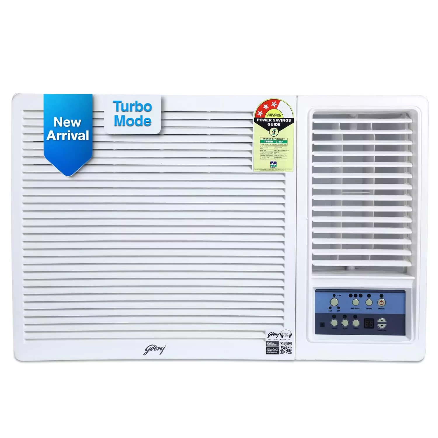Godrej 1.5 Ton 3 Star Turbo Mode, Smart Diagnosis, Anti Freeze Protection, Pure Air Filter, Fixed Speed Window AC (Copper, 2025 Model, AC 1.5T WFC 18UTC3 WYA, White)