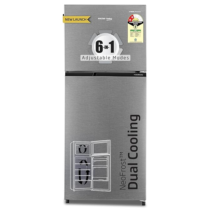 Voltas Beko Double Door 283 Litres 2 Star Refrigerator RFF334D/WPV100RXBD